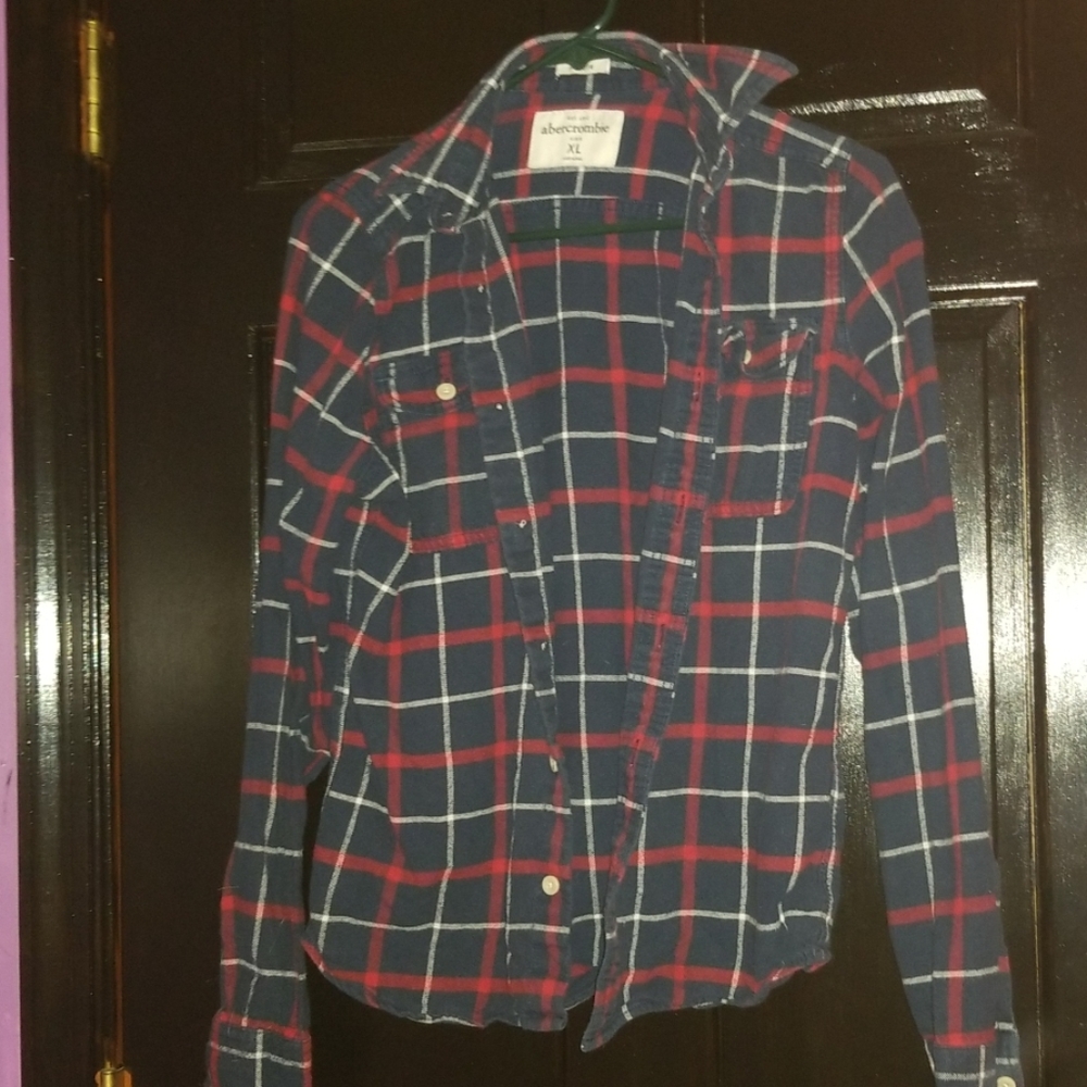 Red and Blue Abercrombie flannel